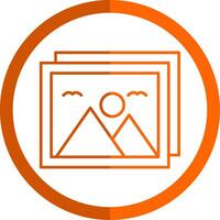 immagine linea arancia cerchio icona vettore