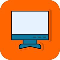 computer pieno arancia sfondo icona vettore