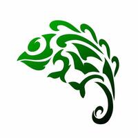 illustrazione grafica di tribale arte design verde camaleonte vettore