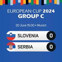 slovenia vs Serbia europeo calcio campionato gruppo c incontro tabellone segnapunti bandiera Euro Germania 2024 vettore