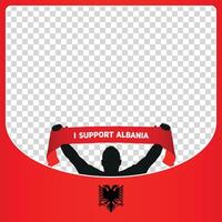 io supporto Albania europeo calcio campionato profil immagine telaio banner per sociale media Euro Germania 2024 vettore