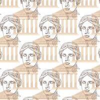 Grecia. schema ritratto di il dea Venere con greco architettura. modello per tessile, involucro carta, sfondo. vettore