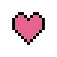 rosa cuore pixel arte. isolato illustrazione per il tuo design vettore