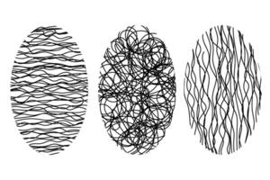 ovale scarabocchi impostare. astratto elementi, negligente scarabocchi. isolato illustrazione per il tuo design vettore