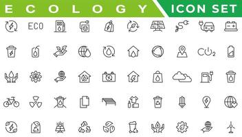 ecologia icone impostare. natura icona. eco verde icone. vettore