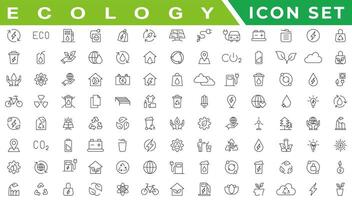 ecologia icone impostare. natura icona. eco verde icone. vettore