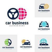 set di modelli vettoriali per il logo del mondo dell'auto, concetti di design del logo dell'auto creativo