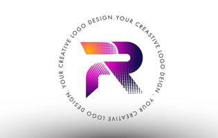 puntini lettera r logo. vettore di disegno della lettera r con punti.
