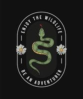 fiori e serpente vettore