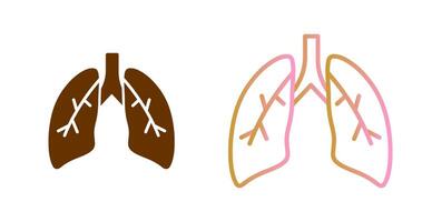 disegno dell'icona dei polmoni vettore