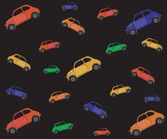 sfondo nero di auto multicolori vettore