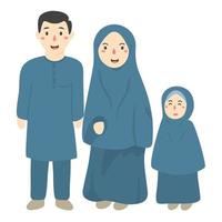 felice illustrazione della famiglia musulmana vettore