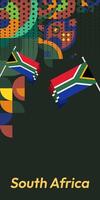 Sud Africa nazionale indipendenza giorno In piedi striscione. moderno geometrico astratto sfondo nel colorato stile per Sud Africa giorno. Sud africano indipendenza saluto carta copertina con nazione bandiera. vettore