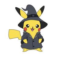 Pokemon personaggio Pikachu cartone animato Halloween giorno vettore