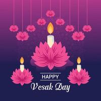 Vesak giorno illustrazione Festival celebrazione sociale media inviare e Vesak giorno bandiera vettore