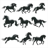 cavallo silhouette illustrazione fascio collezione vettore