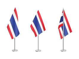 bandiera di Tailandia con argento set.di.pali di della tailandese nazionale bandiera vettore