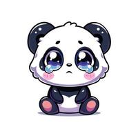 kawaii panda pianto illustrazione vettore