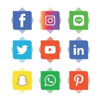 social media icone piatte tecnologia, rete. sfondo gruppo faccina sorridente vendita. condividi, mi piace, illustrazione vettoriale twitter, youtube, whatsapp, snapchat, facebook, instagram, tiktok, tok