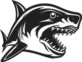 dinamico profondità elegante per nero squalo emblema predatore maestà nero squalo nel elegante vettore