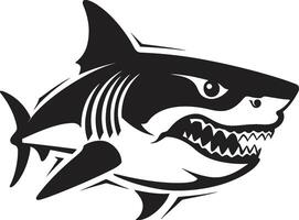 veloce mare sovrano nero per elegante squalo nel dinamico profondità nero squalo vettore