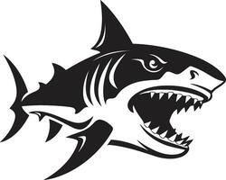 abissale dominanza nero squalo veloce mare sovrano nero per elegante squalo nel vettore