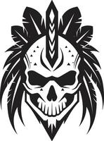ritualistico simbolo nero circuito integrato per tribale cranio maschera Linea artistica enigmatico presenza elegante tribale cranio Linea artistica nel nero vettore