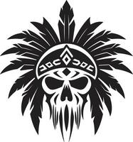 spirituale connessione tribale cranio maschera Linea artistica nel elegante nero antico saggezza nero circuito integrato per tribale cranio maschera emblema vettore