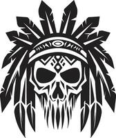 sciamanico sussurra elegante tribale cranio Linea artistica nel nero mistico mandala nero per tribale cranio maschera Linea artistica vettore