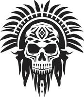 enigmatico presenza elegante tribale cranio Linea artistica nel nero tribale eredità nero per cranio maschera Linea artistica emblema vettore