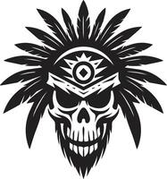 mistico mandala nero per tribale cranio maschera Linea artistica spirituale sinfonia tribale cranio maschera Linea artistica nel elegante nero vettore