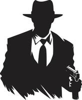 mafioso elite completo da uomo e cappello organizzato crimine ouverture mafia vettore