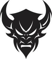 mistico oni silhouette contemporaneo nero logo misterioso oni maschera noir ispirato icona per un' Impressionante marca Immagine vettore