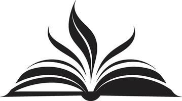 lettura Esperienza icona elegante nero logo con Aperto libro design ha aperto saggezza emblema elegante illustrazione nel noir vettore