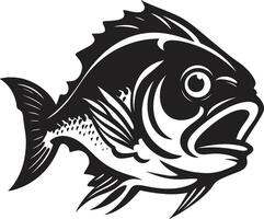predatore vigore intricato nero icona illustrazione per moderno il branding feroce acqua bestia emblema minimalista logo nel noir nero vettore