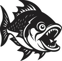 predatore vigore intricato nero icona illustrazione per moderno il branding feroce acqua bestia emblema minimalista logo nel noir nero vettore