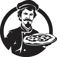 artigianale fetta minimalista nero icona design per un' gustoso Immagine buongustaio torta icona elegante illustrazione con elegante Pizza silhouette vettore