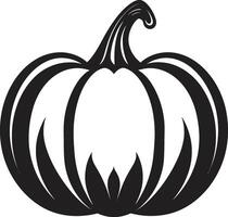 inquietante raccogliere nero icona design di zucca logo nel misterioso eleganza minimalista zucca icona design nel nero vettore