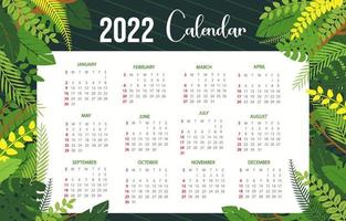 Modello di calendario floreale 2022 vettore