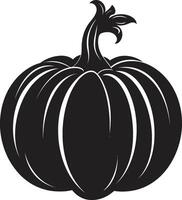 allettante autunno elegante nero zucca icona design colonna vertebrale chilling forme iconico zucca logo nel nero vettore