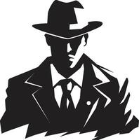 mafia monogramma completo da uomo e cappello emblema azzimato don dinastia di mafia abbigliamento vettore
