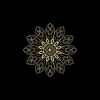 mandala. oro decorativo elemento. immagine per colorazione. astratto circolare ornamento con stilizzato le foglie vettore