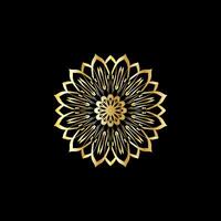 mandala. oro decorativo elemento. immagine per colorazione. astratto circolare ornamento con stilizzato le foglie vettore