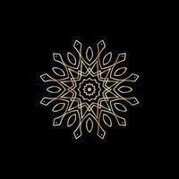 mandala. oro decorativo elemento. immagine per colorazione. astratto circolare ornamento con stilizzato le foglie vettore