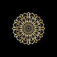 mandala. oro decorativo elemento. immagine per colorazione. astratto circolare ornamento con stilizzato le foglie vettore