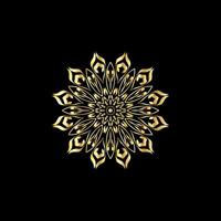 mandala. oro decorativo elemento. immagine per colorazione. astratto circolare ornamento con stilizzato le foglie vettore