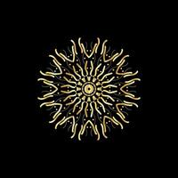 mandala. oro decorativo elemento. immagine per colorazione. astratto circolare ornamento con stilizzato le foglie vettore