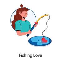 di moda pesca amore vettore