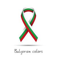 moderno colorato nastro con il bulgaro tricolore isolato su bianca sfondo, astratto bulgaro bandiera, fatto nel Bulgaria logo vettore