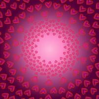 astratto rosa sfondo nel il modulo di un' modello di cuori disposte nel un' cerchio vettore